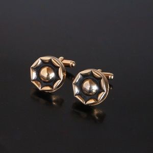 Vtg Modern Flex-Let Quality Cufflinks Gold Tone